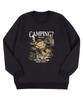 BEMIGHTY Lazy Camping Bear Oversized Premium Double-Sided Sweatshirt Black