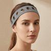Solid Color Hollow Metal Headband Grommet Yoga Elastic Hair Band  Women