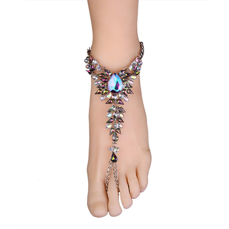 Cheville Fashion Simple Exquise Scintillante Strass Ornements de Pied pour Femmes