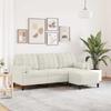3 Seater Sofa with Footstool Cream 180 cm Velvet