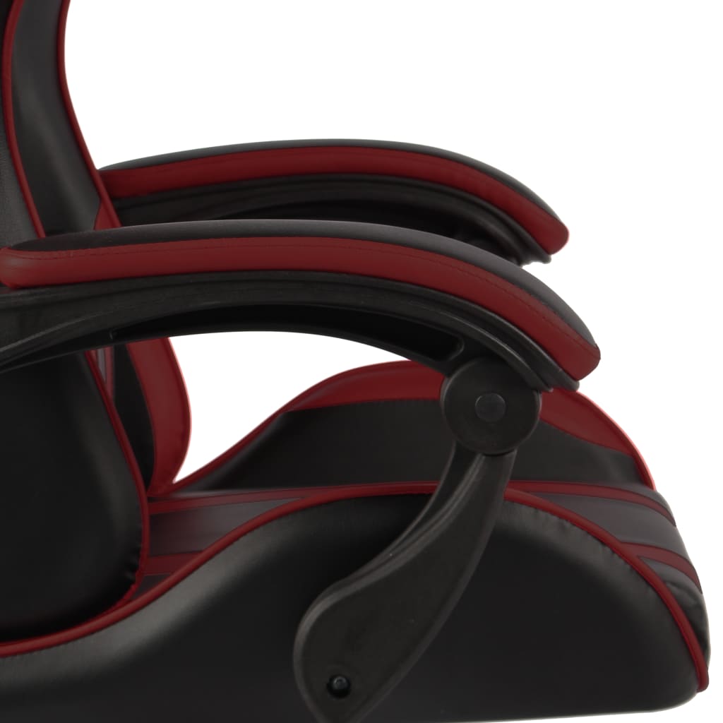 Gaming Chair with Footrest Black and Burgundy Artificial Leather