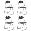 Day and Night - Day and Night Folding Dining Chairs 4 Units Black Synthetic Leather