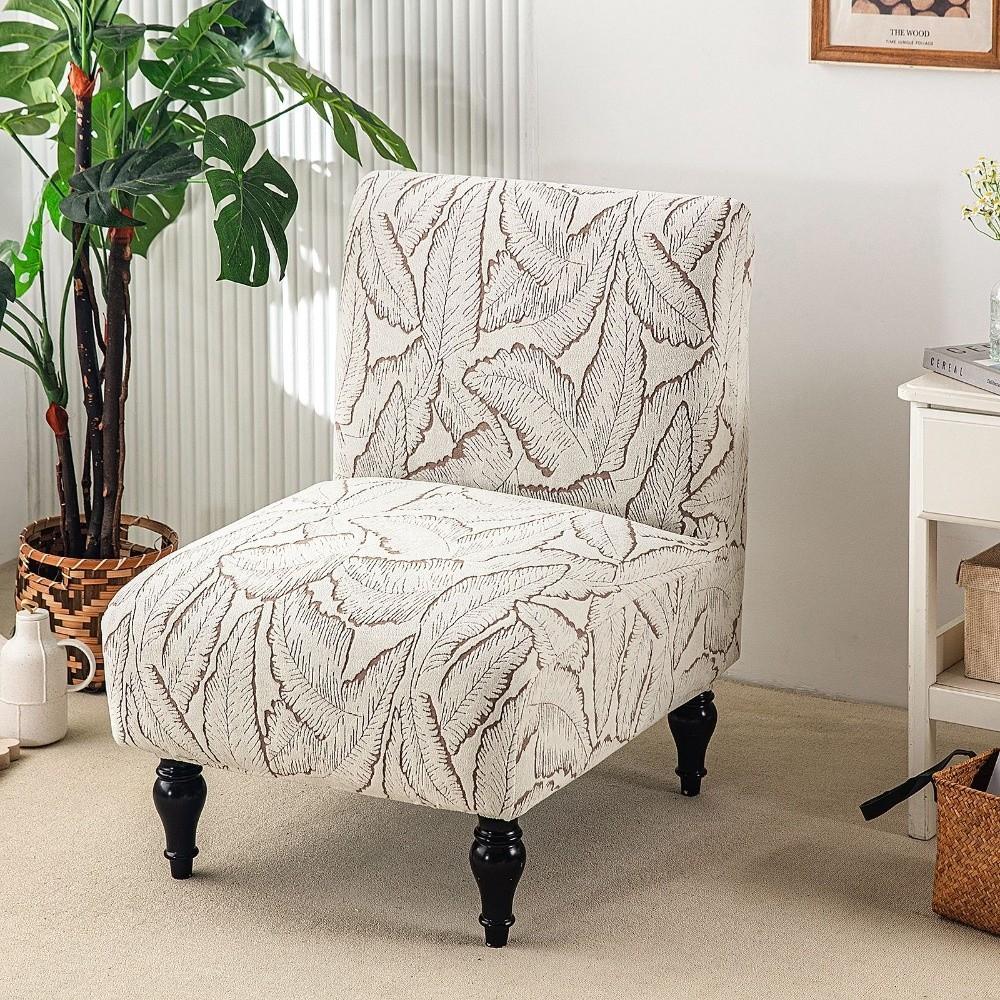 Printed Armless Chair Cover Washable Furniture Protector Cover Durable Single Sofa Slipcover