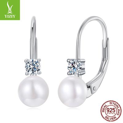 Natur Süßwasserperle Mozzarella Diamant Ohrringe Damen S925 Silber Moissanit Ohrringe Leichter Luxus High-End Herbst Und Winter