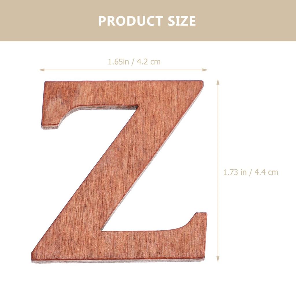 EXCEART Set Alfabeto in Legno, 104 Pezzi, 4,4 x 4,2 x 1,6 cm, Lettere Maiuscole, Sagome in Legno, Materiale Naturale Leggero per Artigianato Fai-da-Te,