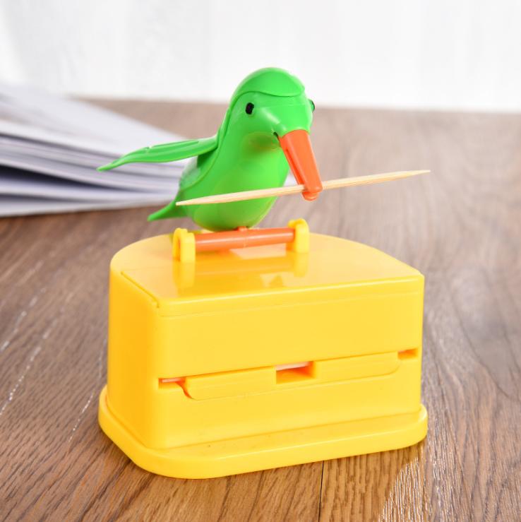 Nuevo Contenedor de palillos para dientes de pájaro, dispensador automático