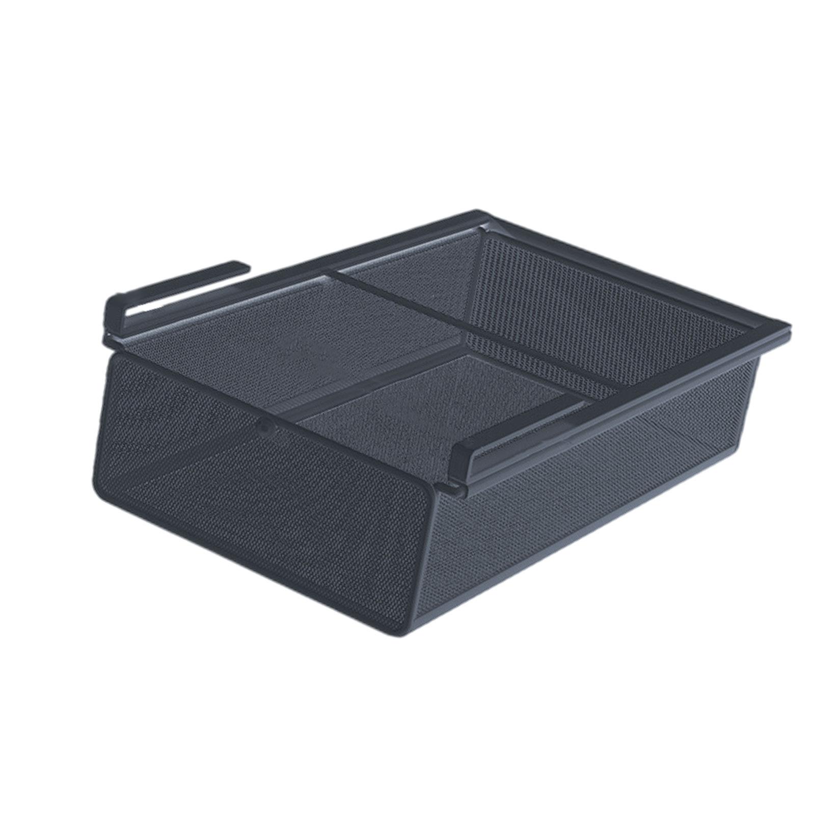 Under Cabinet Shelf Under Shelf Basket Space Saving Cabinet Sliding Organizer Hanging Storage Rack for Home Dorm Pantry чёрный
