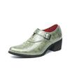 Large Size 46 Pointed Low-top Retro Leather Shoes Men's High Heels Increase by 6 Cm Business Dress Wedding Shoes Men