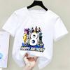 Fortnites Theme Birthday Number Printed T-Shirt Summer Child White Cotton T-Shirt Cartoon Hot Game Fortnite Short Sleeve