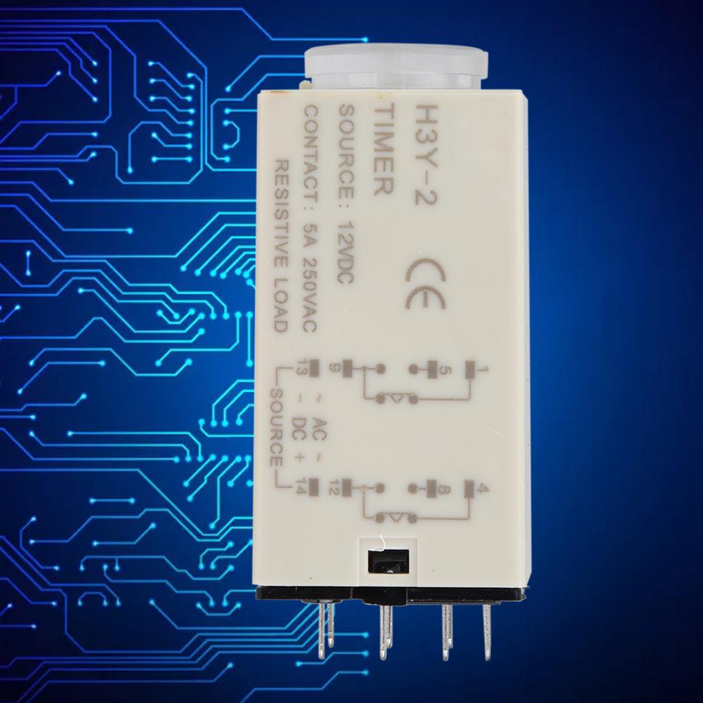 H3Y 2 Power On Time Relay Pointer Control Delay Timer 8 Pin 12VDC (60S)