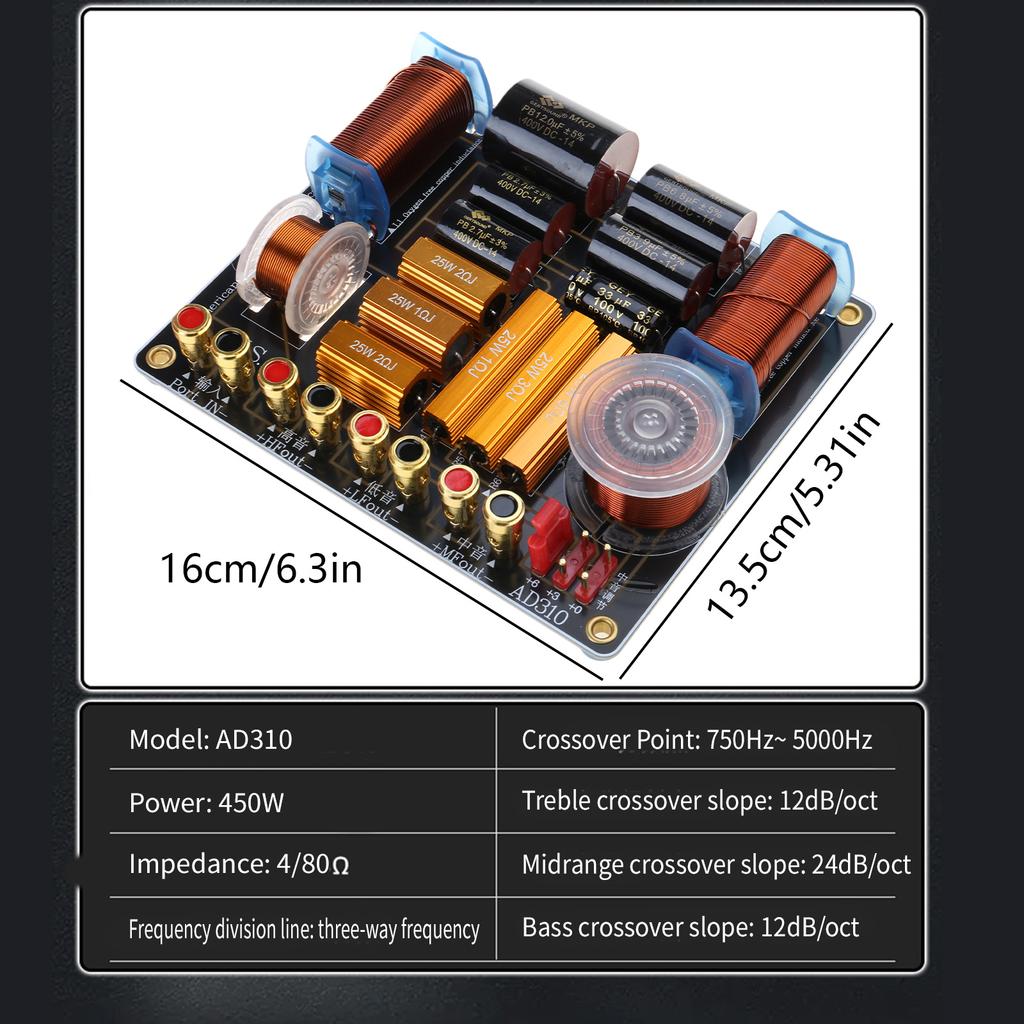 Quality 450W Speaker Crossover Divider Filter Create Powerful Sound Effects for Music Enthusiasts Clear Sound Output