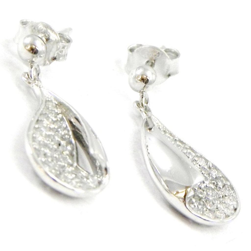 Les Trésors De Lily [I4042] - Silver Earrings 'Déesse' Silver White (rhodium-plated) - 15x9 Mm