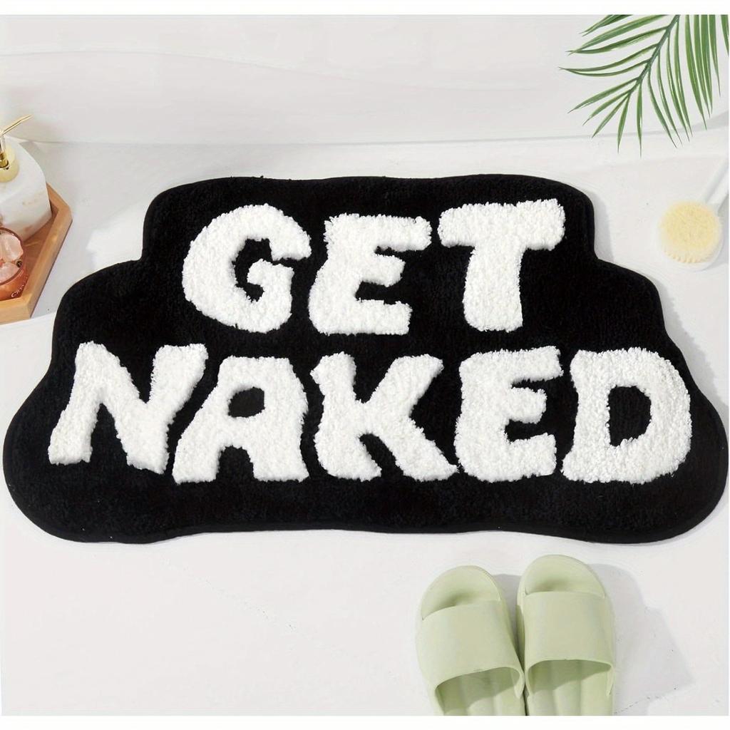 English Letter Imitation Cashmere High Density Floor Mat Dirty Resistant Floor Mat Bathroom Water Absorbing and Anti Slip Floor Mat