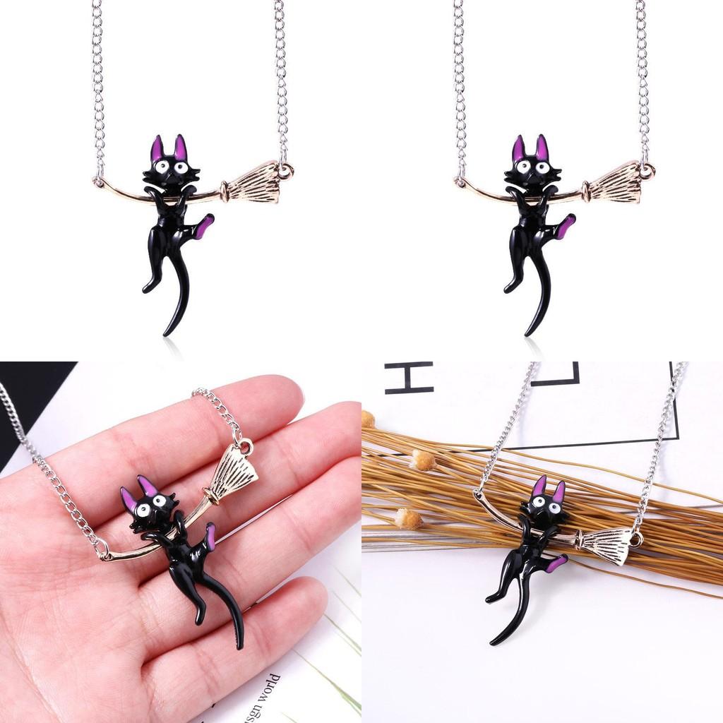 Delivery Kikis Service Naughty Black Cat Broom Necklace For Anime Gift Fans