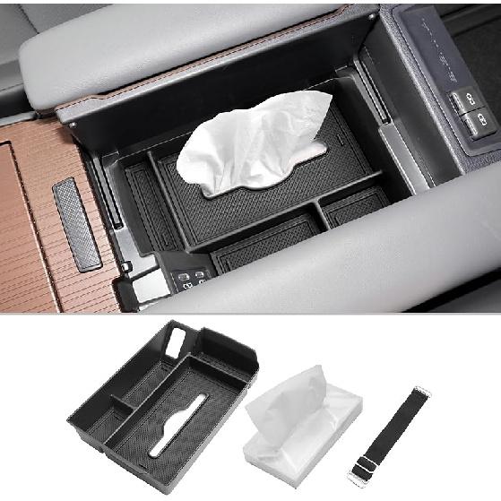 CDEFG Center Console Organizer Tray Compatible With -2024 2025 Toyota Sienna Armrest Anti-Slip Storage Pad, Armrest Lid Nonslip Mat Cellphone Barrier