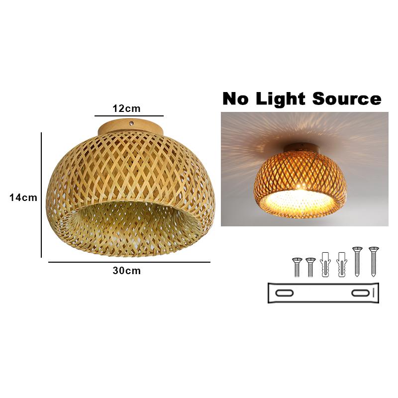 Bamboo Ceiling Lamp Rattan Wicker Handmade Restaurant Living Room Dining Room Coffee Shop Indoor Lighting Creative Ceiling Lamp