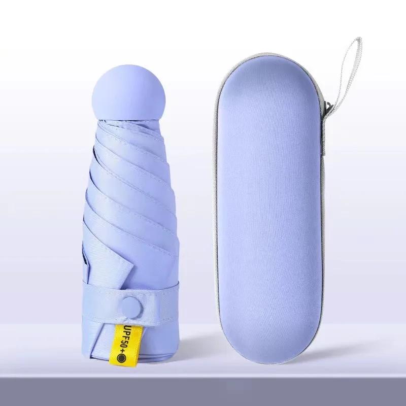 Mini deštník Kapslový deštník Slunečno a deštivo Dualuse Nepromokavá ochrana proti slunci Venkovní cestování Přenosný slunečník deštník
