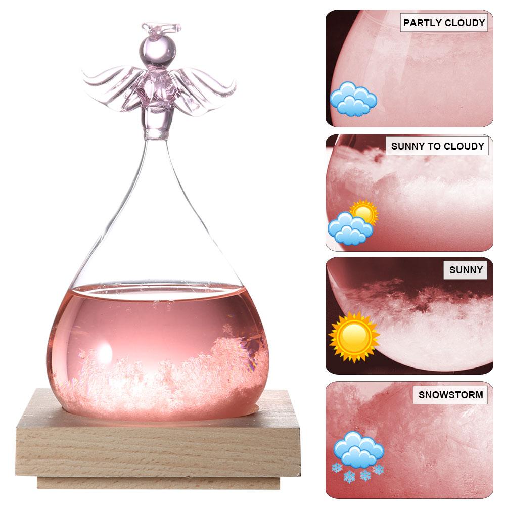 Inovativní Anděl Dekor Tvar Předpověď Počasí Skleněná Láhev Domácí Ozdoba Valentýnský Dárek Růžová