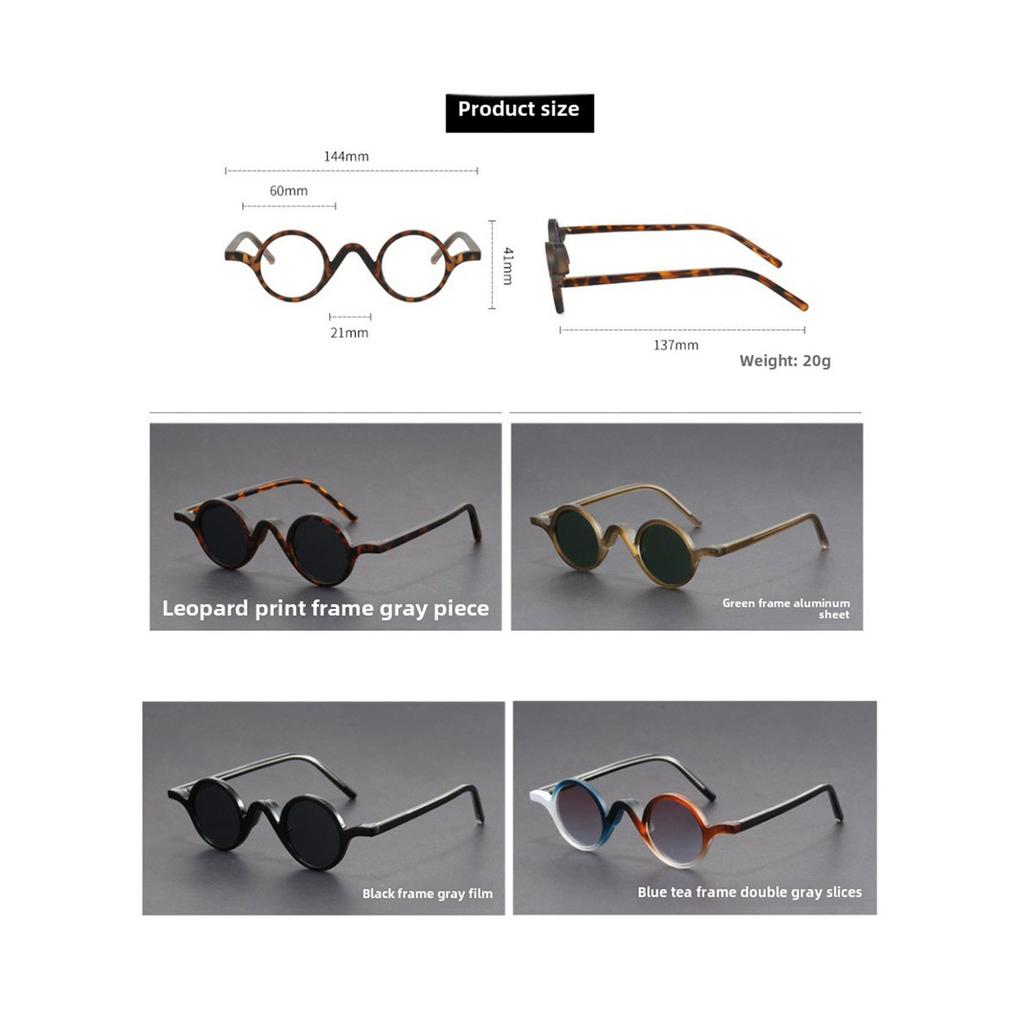 Okulary przeciwsłoneczne okrągłe z małą oprawką Peekaboo dla kobiet vintage unisex TR90 Okulary przeciwsłoneczne Vintage dla mężczyzn acetat koreański styl