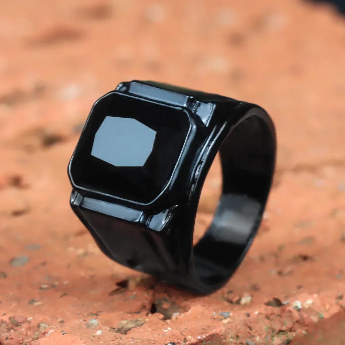 

Vintage Black Red New Fashion Hand Ornament Punk Hip Hop Personality Men s Ring Gift for Men and Women 7