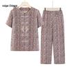 Elderly Women's Summer Blouse and Top Set