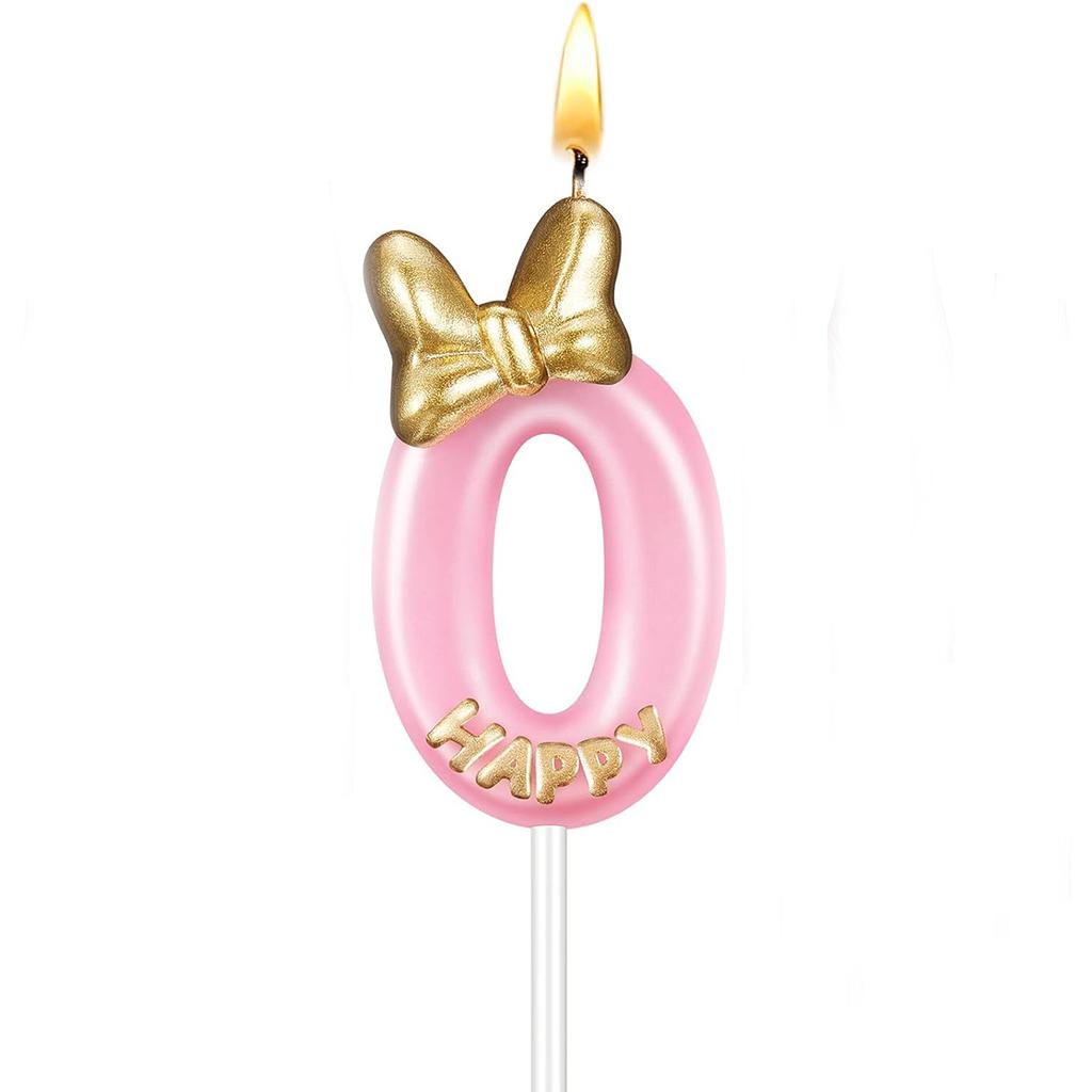 Number1 Pink Birthday Candle Girl Number Birthday Cake Topper Cupcake Candles in Holders forCake Topper Birthday  Decor Supplies