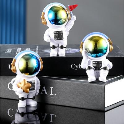 Astronaut Figurines Christmas Resin Spaceman Moon Sculpture Decorative Cosmonaut Statues Miniatures Gift for Kids Toy Home Decor