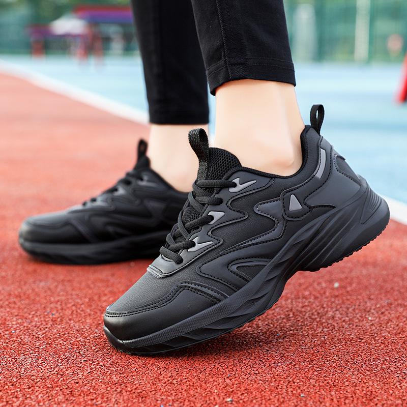 9822 Women's Leather Outdoor Running Shoes - Low-Top, Lightweight, Shock-Absorbing, Perfect for Spring/Autumn Casual Jogging & Travel