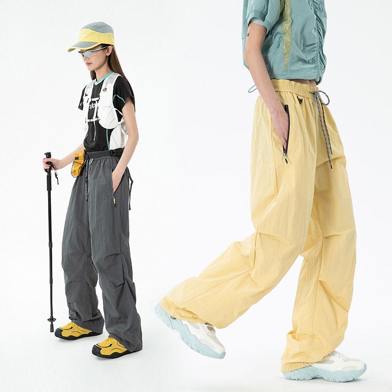 Women Hiking Pant Autumn Outdoor Sports Waterproof Paratrooper Pants Elastic Waist Camping Trousers Solid Cycling Fishing Pants