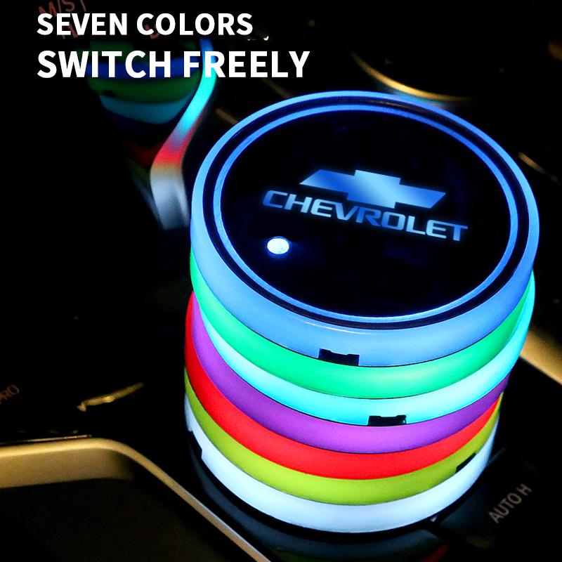 New New Luminous Car Coaster Water Cup Holder Pad Anti-slip Mat For Chevrolet Colorado