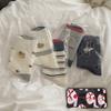 Female Spring and Autumn Color Striped Cute Cartoon Puppy College Wind Tube Pile Socks
