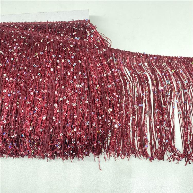 Sequin Encryption Thickened 20Cm Wide Nylon Row Beard Latin Dance Fringed Lace Dance Clothing Accessories