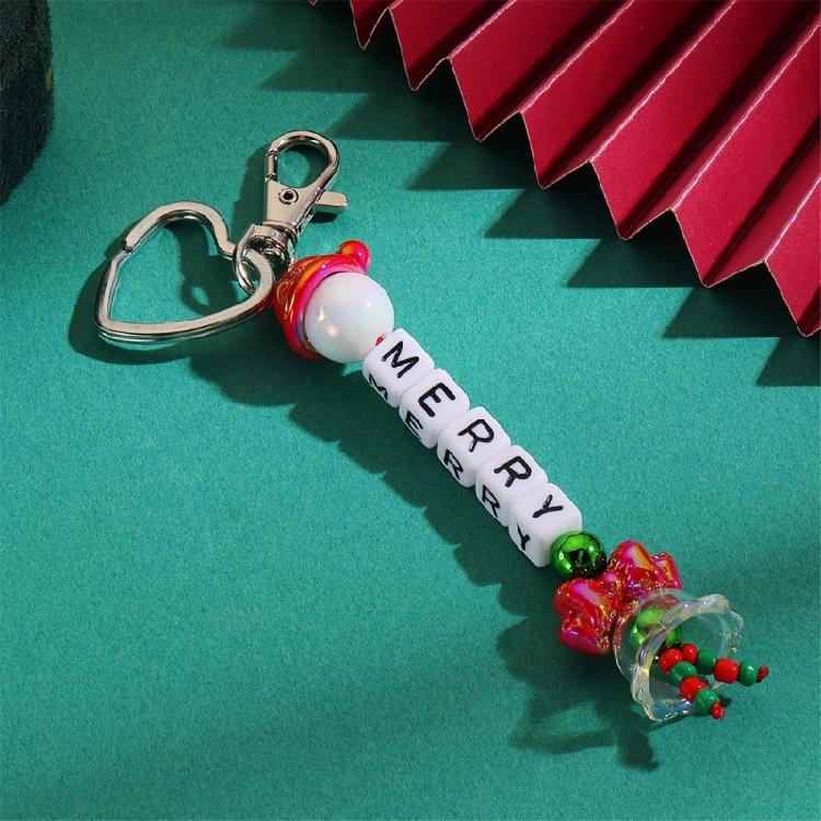 Merry Christmas Key Fob With Glitter Details Premium Resin Craftsmanship Christmas Car Decoration For Festive Styling