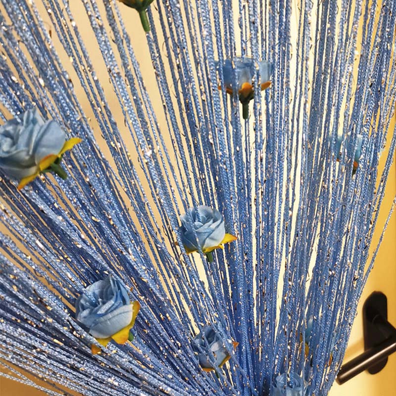 1ks Home Decor Růže Květ Okno Závěs Závěs Polyester Oddělovač závěsů Provázek Hedvábí