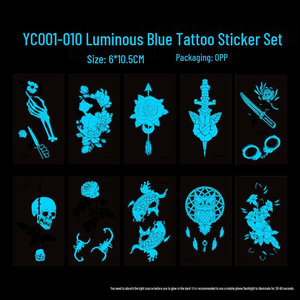 New Two-Color Luminous Tattoo Stickers for Nightclubs and Concerts