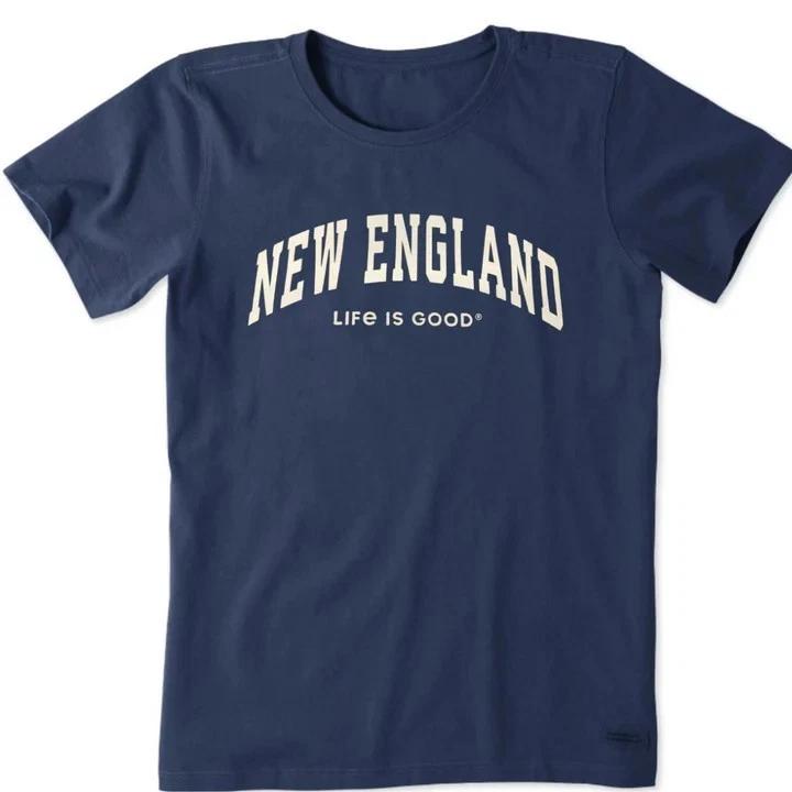 Life is Good. Women s New England Athletic Arch Short Sleeve Crusher Tee S