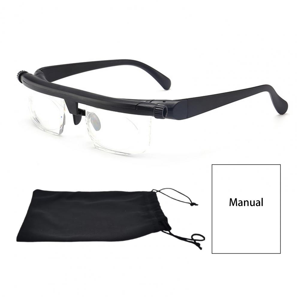 

Focus Adjustable Glasses Dial Vision Myopia Presbyopia Reading Eyeglasses Lightweight Universal Near Far Sights Men Women Eyewea чёрный