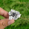 Natural Tourmaline 925 Silver Statement Flower Adjustable Ring For Women