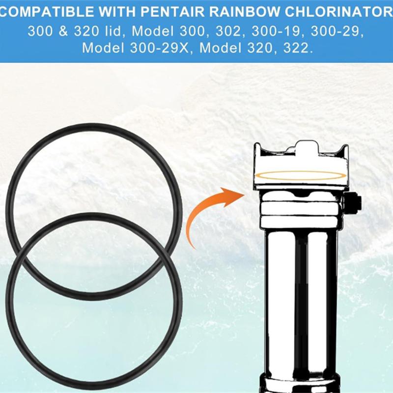 2 Stück R172009 Dichtungsersatz O-Ring Für Pentair Automatische Dosierer Modelle 300 302 300-19 300-29 300-29X 320 Und 322