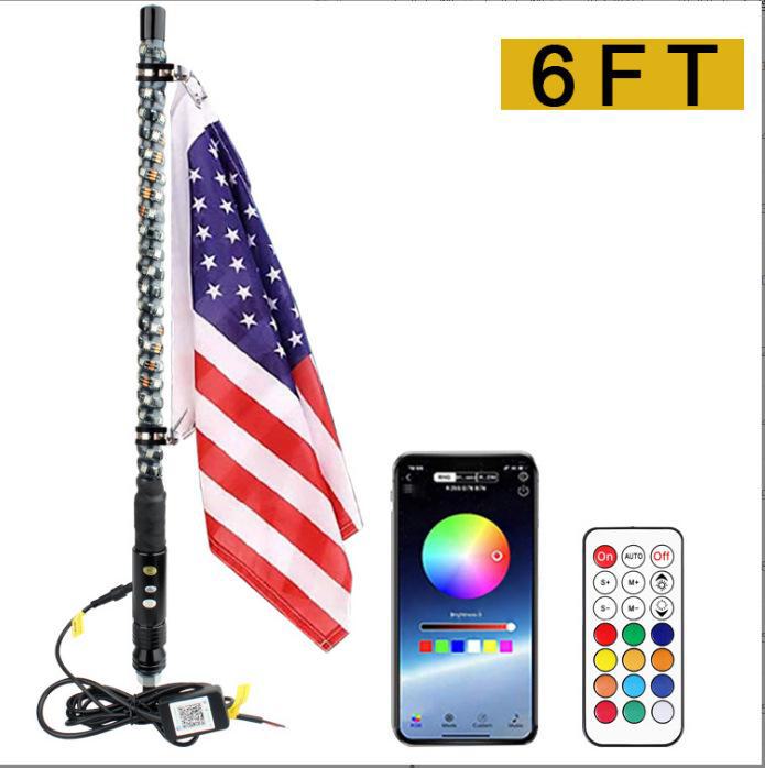 

Цветной светодиодный спиральный флагшток для пляжа, внедорожников, автомобилей - атмосферное украшение антенны