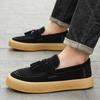 Mens Loafers Tassel Shoes Autumn 2025 Fours Season British Style Fashion Casual Shoes Trendy Platform Anti Slip Vulcanized Shoes