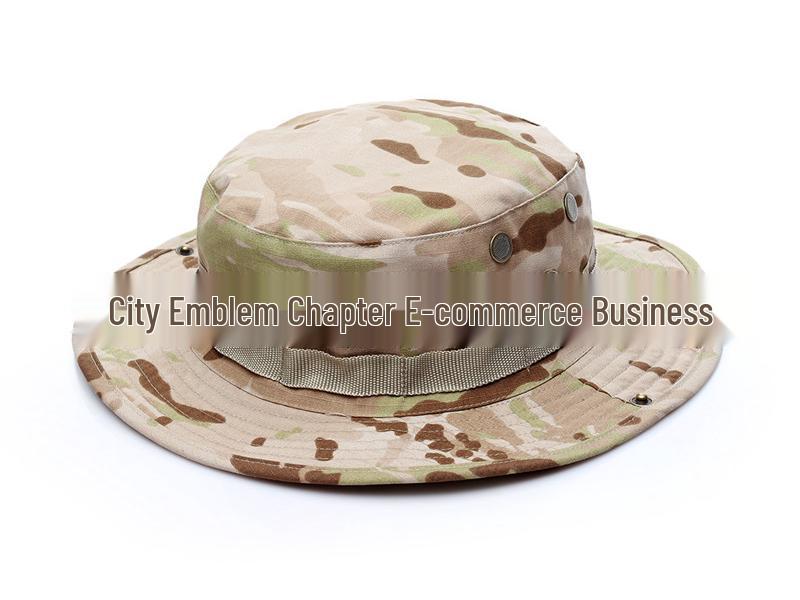 Military Fan Round Brim Camouflage Sun Hat with Python Pattern