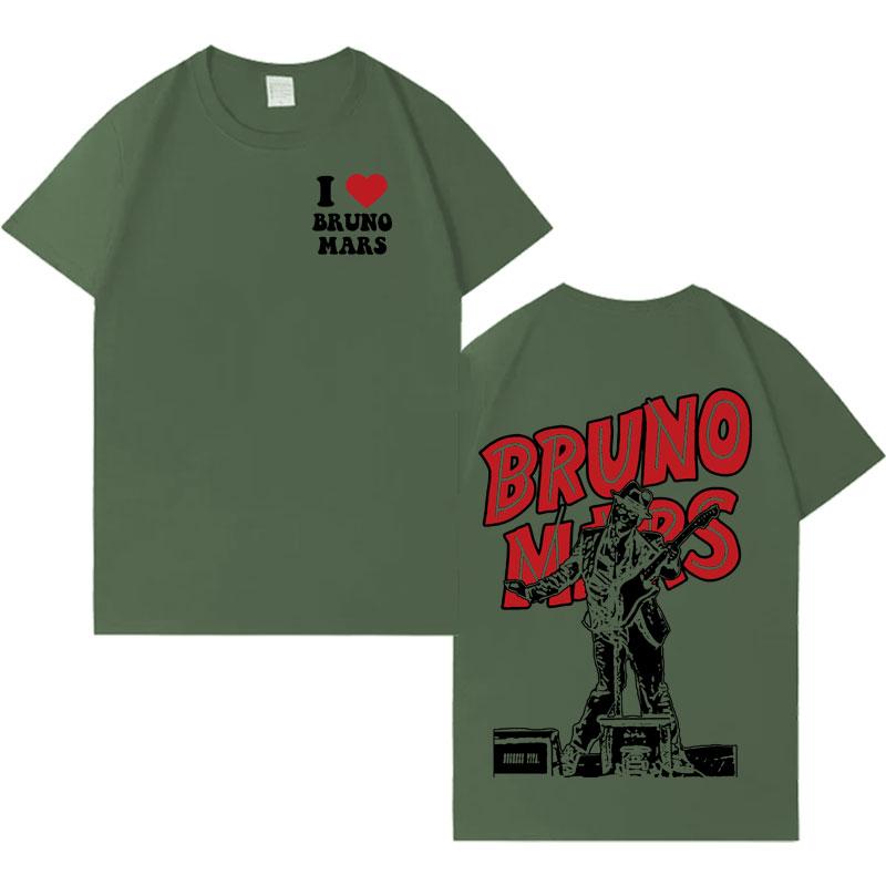 Rapper Bruno Mars Hip Hop Double Sided Print T Shirts Mens Aesthetic Oversized Tshirt Casual Summer Tee Shirt Unisex Streetwear