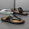 Übergröße Mode Weiches Leder Herren Flip-Flops Outdoor Wasserdichte Strandsandalen Sommer Herren Hausschuhe