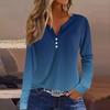 Women's T Shirt Tee Button Long Sleeve Daily Weekend Fashion Basic V- Neck Regular Top