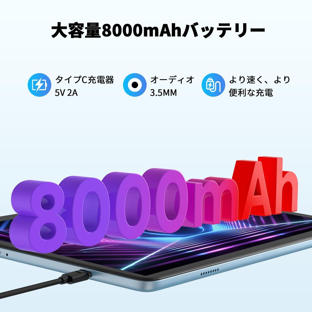 VASOUN TAB11 Android 14 Tablet with 8GB RAM 4GB 128GB RAM 1TB WiFi Widevine 8000mAh Storage 5G WiFi 6 BT IPS Tablet with Protective and Stylus 10-inch