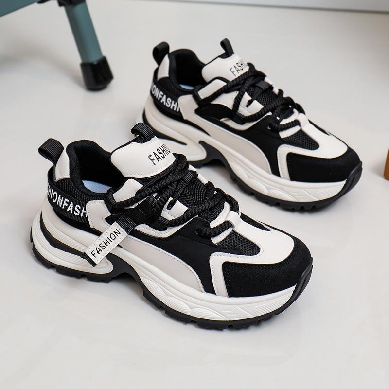 Dámské Dad Shoes Jaro Nová Móda Ins Všestranné Korejský Styl Silná Podrážka Prodyšné Studentské Volnočasové Tenisky A002