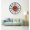 Morden Metal & Wooden Wall Clock for Living Room Bedroom Office Kitchen Stylish Wall Clock for Home and Hall Designer Big Size Modern
