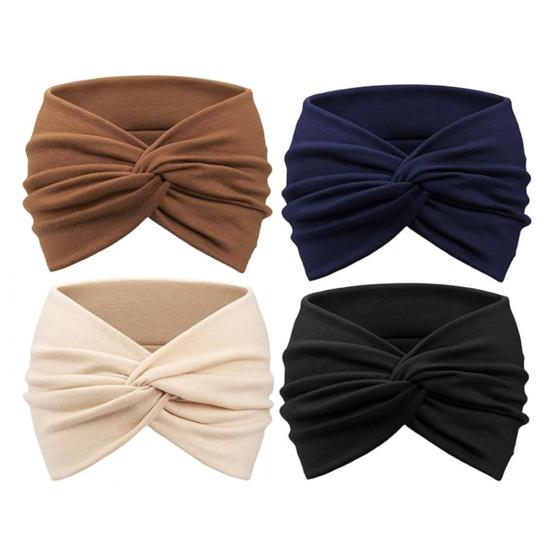 4 bucăți bentită elastică moale, cu design bun cu nod elastic, bandă de păr, culoare solidă, elastică, lavabilă, accesoriu de păr