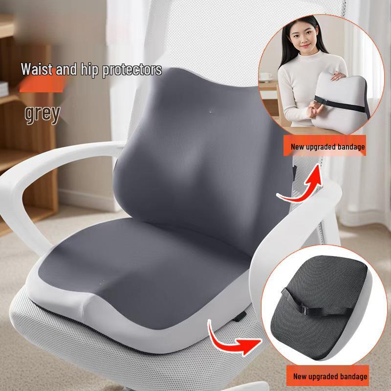 Ergonomic Memory Foam Seat & Lumbar Support Cushion for Office Chair